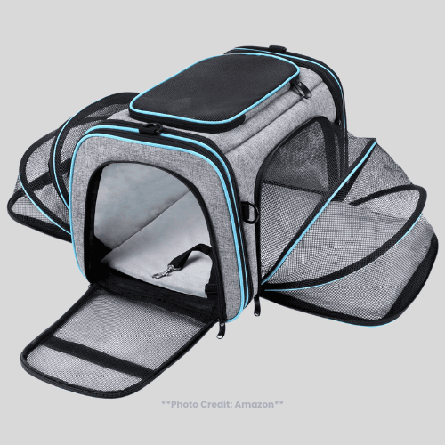 Pet Travel Gear Airline Approved Pet Carrier, Large Soft Sided Pet Travel TSA Carrier 4 Sides