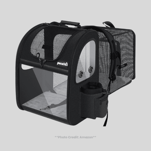 Pet Travel Gear Pecute Dog Carrier Backpack Expandable, Pet Backpack Carrier for Small Dogs & Cats up to 18 lbs